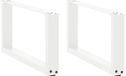 Pieds de table basse 2 pièces en forme de U 60x(30-31) cm acier blanc