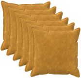 vidaXL - Kussensloop - 6 stuks - HOUTEN - Geel - 55 x 55 cm - Katoensatijn