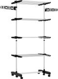 Homcom Wäscheständer Edelstahl, ABS - 142L x 55B x 172H cm - Schwarz