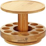 Zenful Aroma Diffuser Houder - Geurverspreider Bamboe Standaard - Olie Carrousel - Etherische Olie Houder - 12 vakken - 360° draaibaar