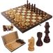 Jeu d'échecs magnétique en bois 3-en-1 pour enfants et adultes