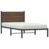Maison Exclusive Lit en métal imitation chêne marron 100x190 cm