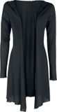 Black Premium by EMP Zwart lang vest met capuchon - Dames - S