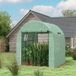 Serre de jardin tunnel en acier et PE anti-UV 1,8x1,8x2m avec portes enroulables et fenêtres