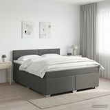 vidaXL Boxspringbed met matras, donkergrijs, 140 x 200 cm, stof