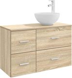 vidaXL Badkamermeubel Set 2 st Sonoma Eiken Bewerkt hout