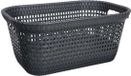 5five Panier à linge en rotin tressé - noir - plastique - 45 litres - 59 x 38 x 26 cm