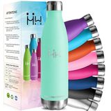 HoneyHolly Thermosfles, 18/8 roestvrij staal, 1000 ml, BPA-vrije sportfles, vacuüm-geïsoleerd, lekvrij, thermosfles voor school, sport, kantoor