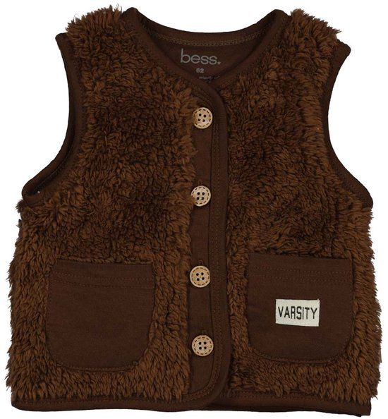 BESS Teddy Gilet Walnut Maat 74