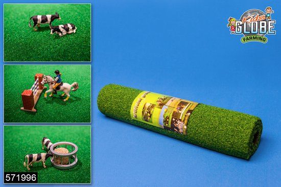 Kids Globe Kunstgras 70x50cm - Boerderij - Bruin