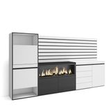 Skraut Home Schoenenkast Met 2 kleppen en 2 open vak 274x145x35 cm Moderne stijl Wit
