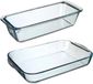 Secret de Gourmet set de plats au four - 2 tailles - Verre - Transparent - Rectangulaire