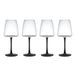 MIKASA Palermo Kristallen witte wijnglazen set van 4, 400ml, witte wijnglazen set met zwarte stelen | 100% loodvrij kristal - geschenkdoos en vaatwasmachinebestendig