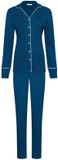 Pastunette Premium - Blue Mirage - Pyjama - Doorknoop - Katoen - Interlock - Blauw - Maat 42