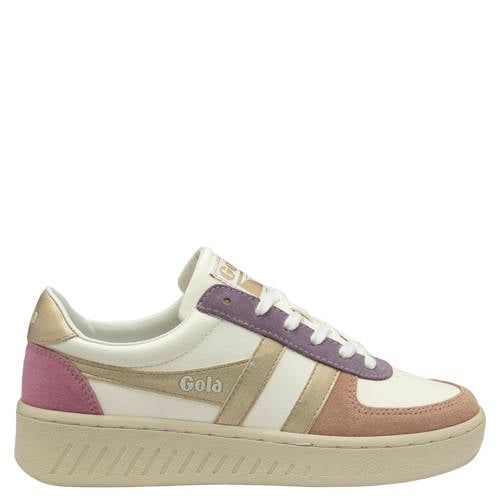 Gola Grandslam Quadrant leren sneakers wit/goud