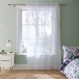 Catherine Lansfield Living Wisteria Floral 55x72 Inch Slot Top Gordijnpaneel Wit