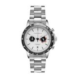 Carlheim Herenhorloges Aksel 4005 Zilver Wit Link Tachymeter, zilver, armband