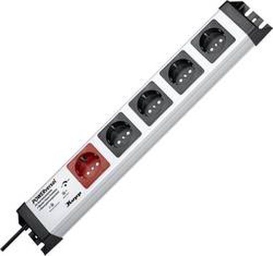 Kopp Powerversal stekkerdoos 1+4-voudig met Master-Slave met apparaatbeschermingsoverspanningsfilter Safetronic