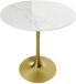 Happiq Grandiose Table de cuisine ronde 78 cm de haut - Blanc - Pierre - 76 cm de diamètre