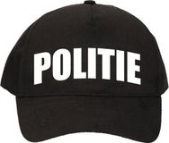 Bellatio Decorations 4x stuks politie agent pet zwart - 5 panel - unisex - polyester-katoen mix