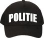 Bellatio Decorations 4x stuks politie agent pet zwart - 5 panel - unisex - polyester-katoen mix