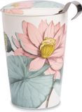 Eigenart TeaEve Padma theebeker theezeefje theeset porselein dubbelwandig bloemen roze