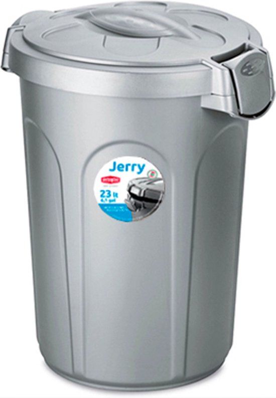 Kerbl Afvalemmer - "Jerry" - Voerton - Prullenbak - 23 Liter - Grijs