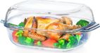 Artemis Plat en diep glazen ovenschaal 5.7L met Deksel - Rechthoekig - Transparant - Glas