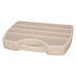 Plasticforte Opbergkoffertje/opbergdoos/sorteerbox - 13-vaks - kunststof - beige - 25 x 21 x 4 cm