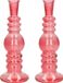 Merkloos Ideas 4 Seasons Bloemenvaas Florence - 2x - koraal rood glas - helder - D8,5 x H23 cm