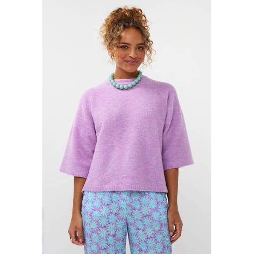 Ydence Pullover Lila Fijn Gebreid