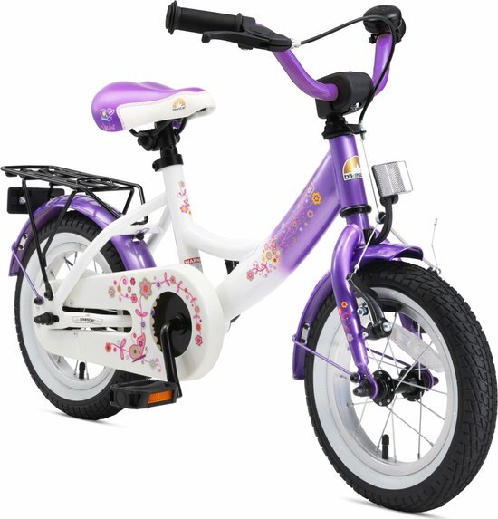 bikestar 12 inch Classic kinderfiets, lila / wit