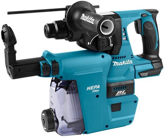 Makita DHR242ZJW Combihamer - 18V - SDS-Plus - Zonder Accu's en Lader - In Mbox - Met Stofafzuiging
