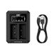 JJC USB Dual oplader acculader voor Fujifilm X-E4 X-S10 X-PRO3 X-PRO2 X-PRO1 X-H1 X-T3 X-T2 X-T1 X-T30 X-T20 X-T10 X-A5 X-T200 X-T100 X100VI X100V X100F camera's voor Fuji NP-W126/NP-W126 26s batterij