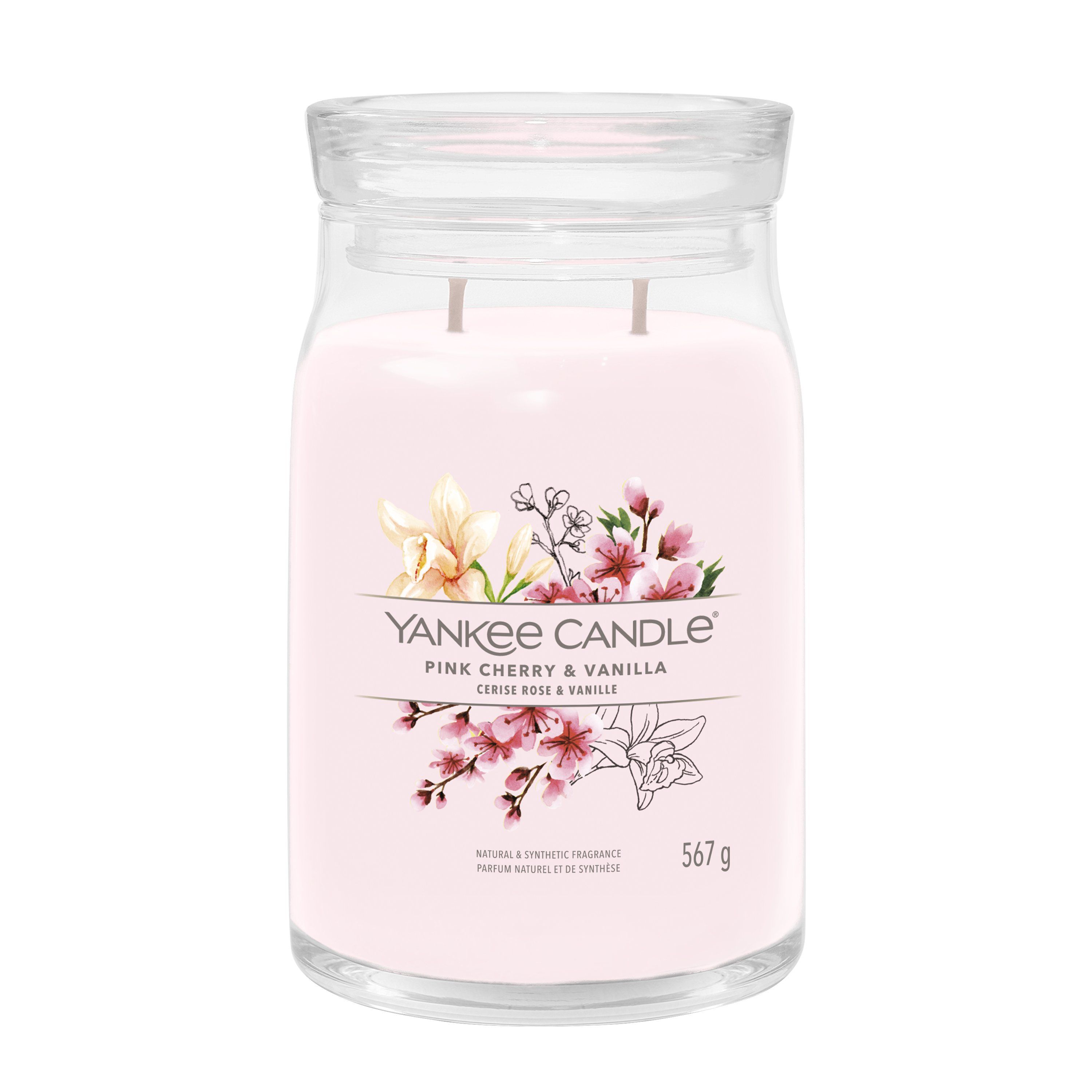 Yankee Candle Signature Pink Cherry & Vanilla Cylinder Candle - 90 Hours - 157mm