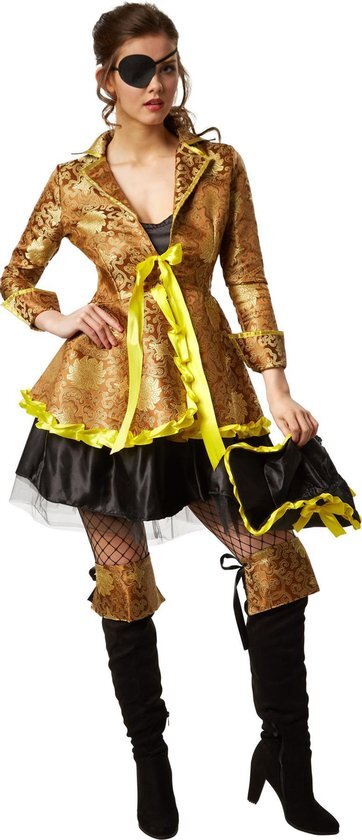 Tectake dressforfun - Vrouwenkostuum sierlijke vrijbuitster M - verkleedkleding kostuum halloween verkleden feestkleding carnavalskleding carnaval feestkledij partykleding - 301770