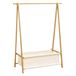 Relaxdays Kledingrek Kinderen Bamboe 106x86x36 cm Natuur/Wit