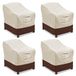 Vailge Terrasstoelhoezen, diepe loungehoes, robuuste en waterdichte hoezen voor buitengazon, terrasmeubels (4 stuks - groot, beige en bruin)