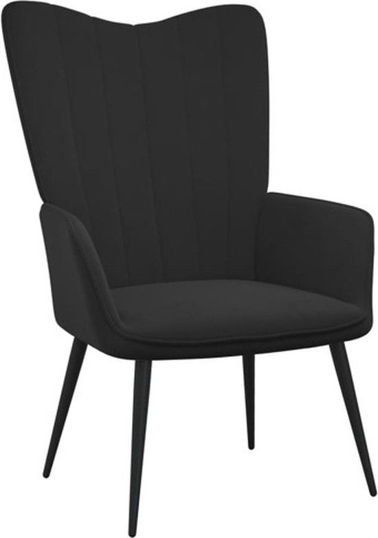 vidaXL Relaxstoel fluweel zwart