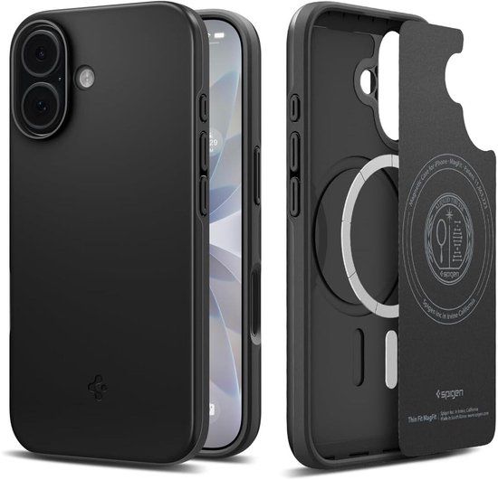 Spigen Thin Fit MagFit Hoesje Geschikt voor Apple iPhone 17 - Back Cover Compatibel met MagSafe - Zwart
