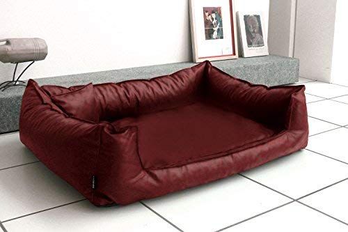 Orthopädisches Hundesofa PEPPER Von Tierlando – XXL-Kuschelrand, Kunstleder, Visco-Matratze, Für Mittlere Bis Große Hunde