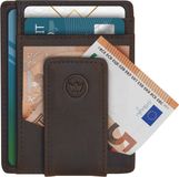 Prowallet Clipper - Pasjeshouder - Echt Leder - Vintage Brown - 6 tot 8 pasjes - Briefgeld en Muntgeld - Creditkaarthouder met Magneetsluiting - Slanke Heren Portemonnee met Geldclip