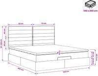 vidaXL Ottomaans bed met matras en LED-verlichting, lichtgrijs, 140 x 200 cm, stof