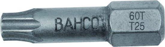Bahco 60T/T7 Torsion Bits for Torx Screws 25 mm T7 10 Pieces