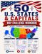 50 U.S. States & Capitals: Map Challenge Workbook 50 States, 50 Capitals & 9 Census Divisions
