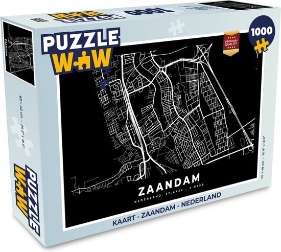 MuchoWow Puzzel Kaart - Zaandam - Nederland - Legpuzzel - Puzzel 1000 stukjes volwassenen