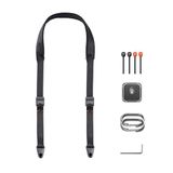PGYTECH Camera Schouderriem Snelkoppelbaar – Brede Camera Riem voor Fotografen – 110-152 CM Verstelbare Camera Halsriem voor DSLR SLR, Nachtzwart