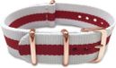 MAX Horlogeband 5 NTS002 Nato Horlogeband - Ø18 mm - Wit / Rood / Rosékleurig