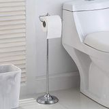 SunnyPoint Badkamer Vrijstaande Toiletpapier Roll Houder Stand met Reserve Functie, Chrome Finish