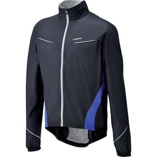 Shimano Wind Breaker fietsjack heren zwart met blauw maat M